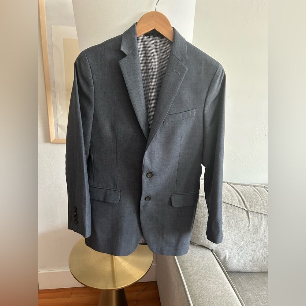 Banana Republic Marzotto Sport Jacket Blazer Wool Blue 36R Old Money Slim Fit - Picture 5 of 16